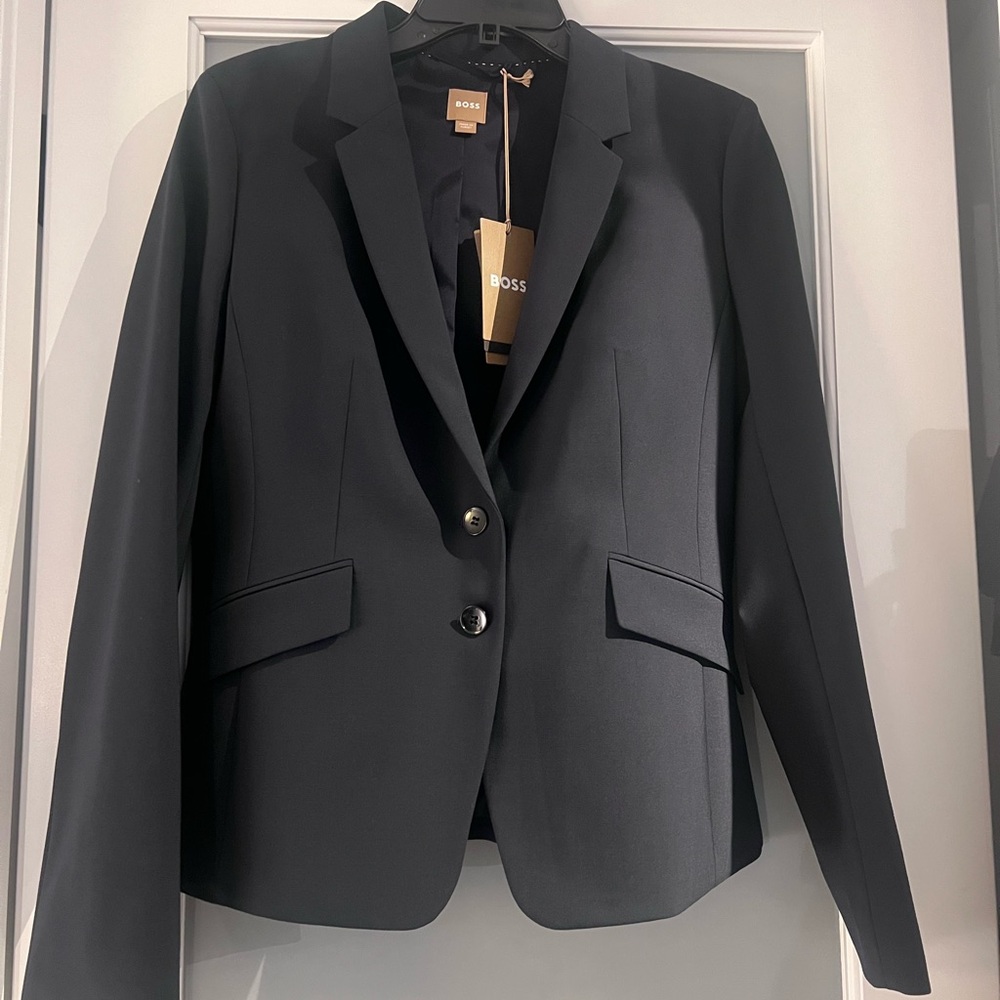 BOSS Elegant Navy Women's Blazer - Picture 2 of 6